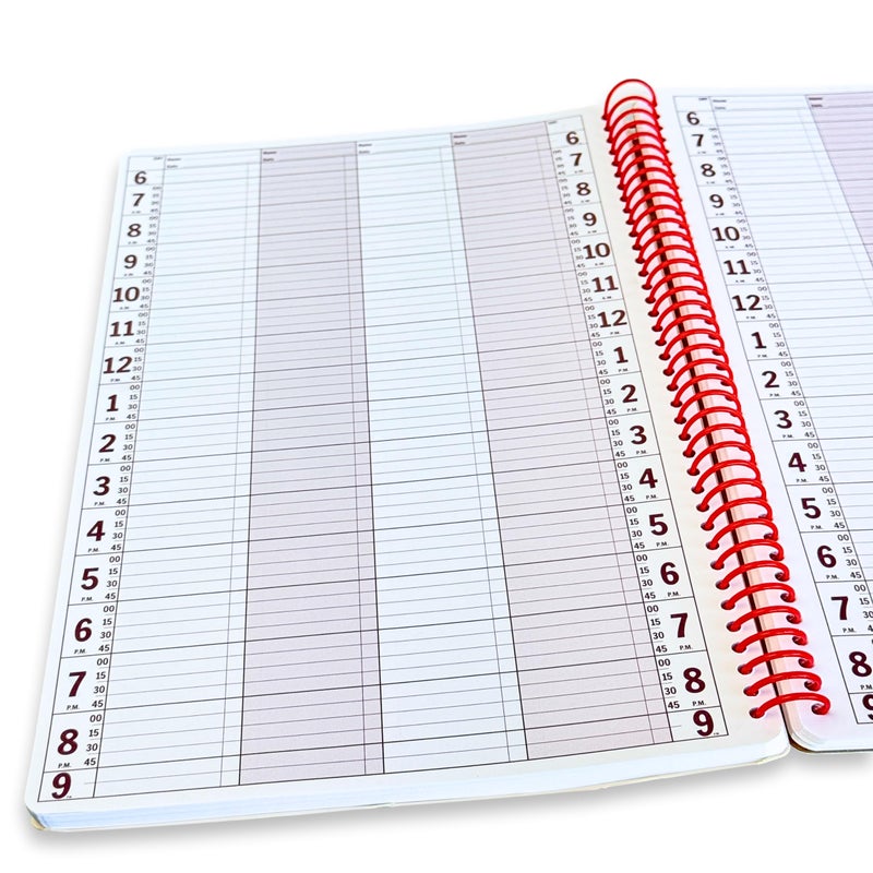 Portage Notebooks Appointment Book - Large 8.5" x 13.5" Undated Planner for Daily Scheduling - 4 Column Professional Daily Planner Undated for Office, Home, or Salon Use - Image 1